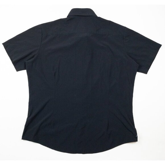 Mizzen+Main Leeward Shirt Men Large Classic Solid Black Short Sleeve Button-Down - Picture 4 of 14